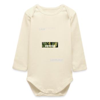 Décisions – Motif Vert Feuille - Body bébé manches longues biologique - écru doux - Devant
