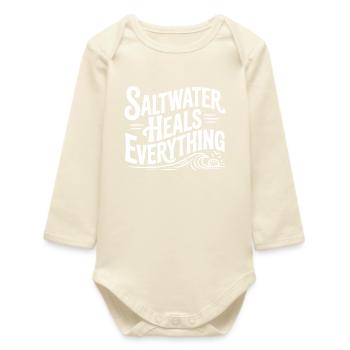 Saltwater Heals Everything - Baby Organic Long-Sleeved Bodysuit - soft Ecru - Front