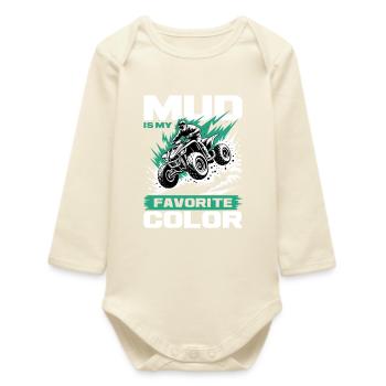 Quad ATV Garçons Hommes Quad Wheeler - Body bébé manches longues biologique - écru doux - Devant
