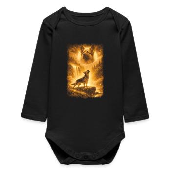 Berger allemand, Lune - Body bébé manches longues biologique - noir - Devant