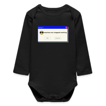Emotion.exe Error – Dark Glitch Streetwear - Baby Organic Langarmbody - Schwarz - Vorne