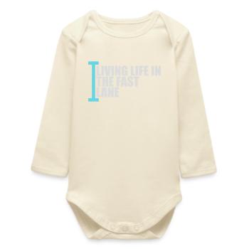 Life In The Fast Lane Schwimmer Lustig Pool Spruch - Baby Organic Langarmbody - Natur - Vorne