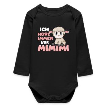  Ich Höre Immer Nur Ein Mimimi Schaf - Baby Organic Langarmbody - Schwarz - Vorne