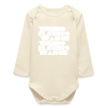 Musique techno électro trance - Body bébé manches longues biologique - écru doux - Devant