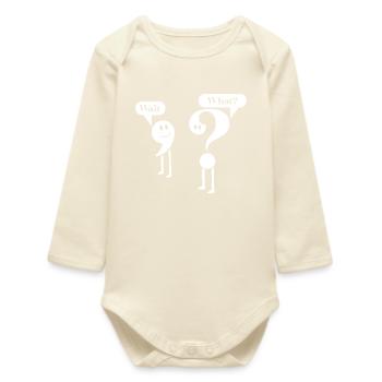 English Grammar Punctuation Teacher Student - Baby Organic Long-Sleeved Bodysuit - soft Ecru - Front