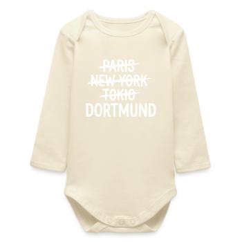 Dortmund, T-shirt de la ville Ruhrpott, Sweat à capuche, sac - Body bébé manches longues biologique - écru doux - Devant
