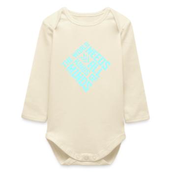 The World Needs All Kinds Of Minds Inspirational - Baby Organic Long-Sleeved Bodysuit - soft Ecru - Front