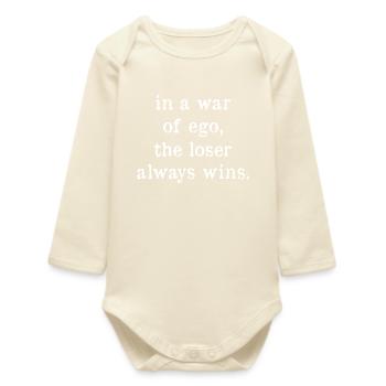 Positive Thinking Inspirational Motivational - Baby Organic Long-Sleeved Bodysuit - soft Ecru - Front