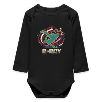 Breakdance B-Boy Hip Hop Streetdance - Baby Organic Long-Sleeved Bodysuit - black - Front