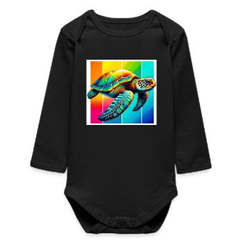 Schildkröte - Baby Organic Langarmbody - Schwarz - Vorne