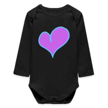 Cœur Valentin Chère petite amie - Body bébé manches longues biologique - noir - Devant
