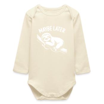 Faultier Chill - Baby Organic Langarmbody - Natur - Vorne