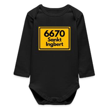 ALTE POSTLEITZAHL PLZ RETRO 6670 SANKT INGBERT - Baby Organic Langarmbody - Schwarz - Vorne