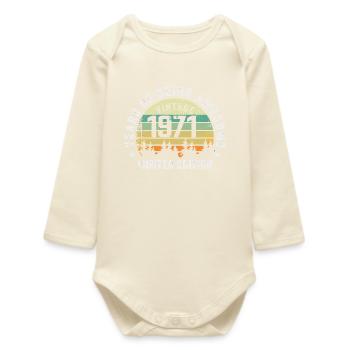 Legendary since 1971, Vintage Edition 1971 Retro - Baby Organic Long-Sleeved Bodysuit - soft Ecru - Front