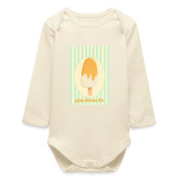 Ganz dünnes Eis Retro Sommer Eis Design - Baby Organic Langarmbody - Natur - Vorne