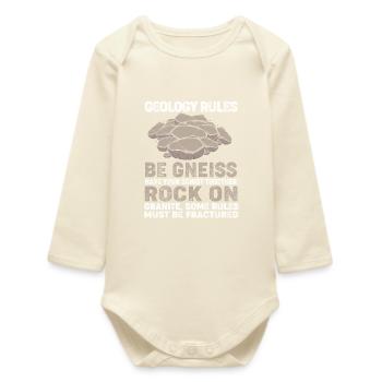 Geology Archaeology - Baby Organic Long-Sleeved Bodysuit - soft Ecru - Front
