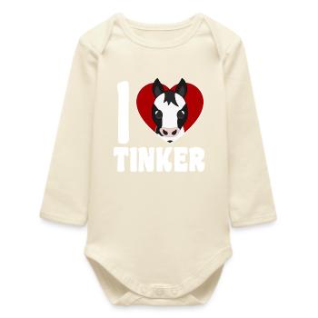 Ich liebe Tinkerpferde - Herz - Baby Organic Langarmbody - Natur - Vorne