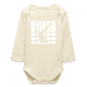 Funny Breakdancer - Baby Organic Long-Sleeved Bodysuit - soft Ecru - Front