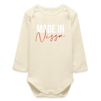 Made in Nissa   - Body bébé manches longues biologique - écru doux - Devant