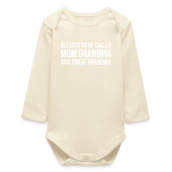 Gesegnet als Oma und Großmama - Baby Organic Langarmbody - Natur - Vorne