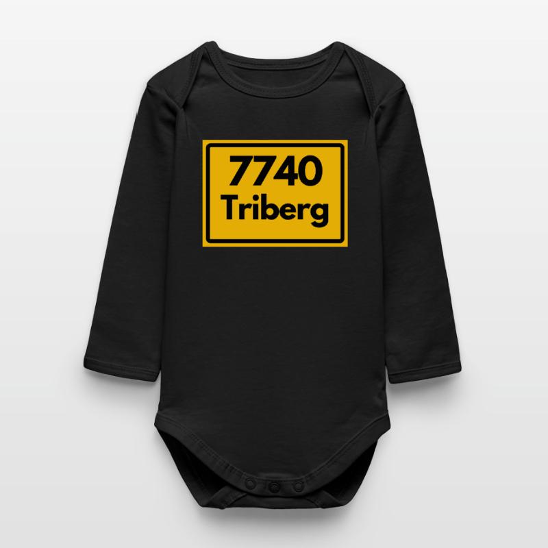 OLD POSTCODE ZIP CODE RETRO 7740 TRIBERG HEIMAT Baby Organic Long-Sleeved Bodysuit