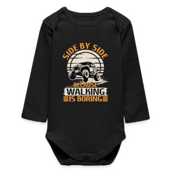UTV Off Road 4 Wheeler Side by side - Baby Organic Langarmbody - Schwarz - Vorne