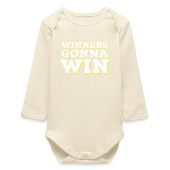 Winners Gonna Win - Baby Organic Long-Sleeved Bodysuit - soft Ecru - Front