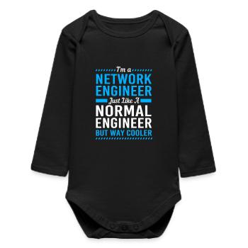 Network Computer Scientist Programmer Admin - Baby Organic Long-Sleeved Bodysuit - black - Front