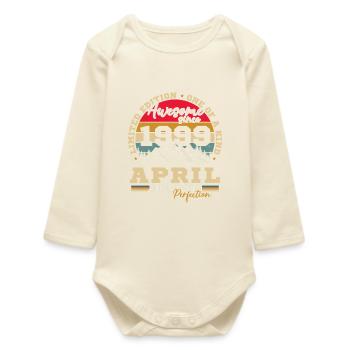 April 1999 Vintage-Geburtstagsgeschenk - Baby Organic Langarmbody - Natur - Vorne