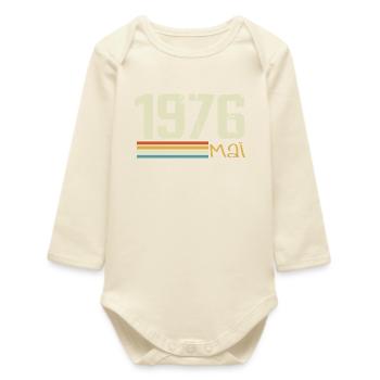 Mai 1976 - Body bébé manches longues biologique - écru doux - Devant