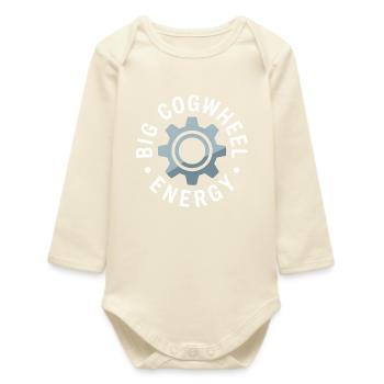 Großes Zahnrad Energie-Motiv - Baby Organic Langarmbody - Natur - Vorne