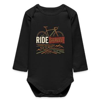 Randonnée de Gravier Aventure à vélo en plein air - Body bébé manches longues biologique - noir - Devant