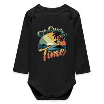 Family Vacation Trip Cruising On Cruise Time - Baby Organic Long-Sleeved Bodysuit - black - Front
