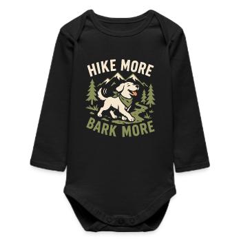 Mehr wandern Bellen Mehr Outdoor-Hundedesign - Baby Organic Langarmbody - Schwarz - Vorne