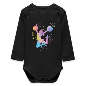 Cheerpom pom girls Mom Cheerleading - Body bébé manches longues biologique - noir - Devant