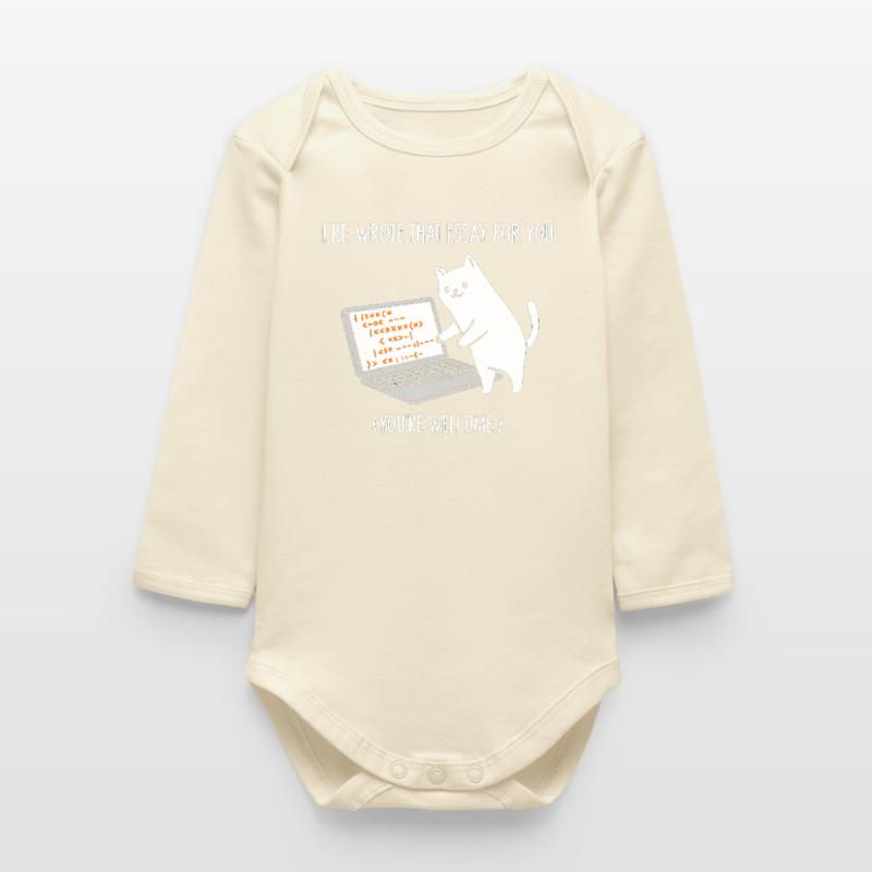 Code cat explains tasks Baby Organic Long-Sleeved Bodysuit