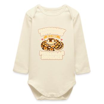 Muskulöser Schnürsenkel | Königspython Humor - Baby Organic Langarmbody - Natur - Vorne