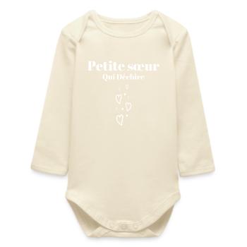 Petite soeur Qui Déchire - Body bébé manches longues biologique - écru doux - Devant