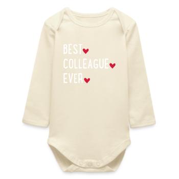 Meilleur collègue du monde - Body bébé manches longues biologique - écru doux - Devant