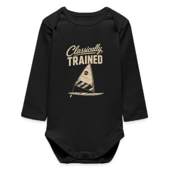 Tee de marin formé classiquement - Body bébé manches longues biologique - noir - Devant