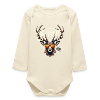 Trachtenshirt Herren Trachten T-Shirt Servus - Baby Organic Long-Sleeved Bodysuit - soft Ecru - Front