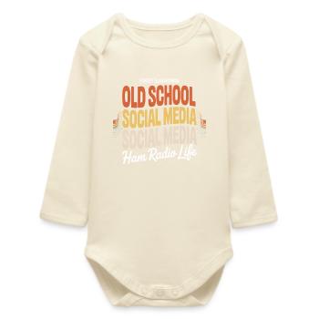 Old School Amateurfunk-Sozialmedien - Baby Organic Langarmbody - Natur - Vorne
