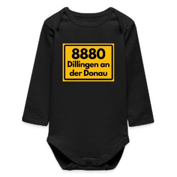 ALTE POSTLEITZAHL PLZ 8880 DILLINGEN AN DER DONAU  - Baby Organic Langarmbody - Schwarz - Vorne