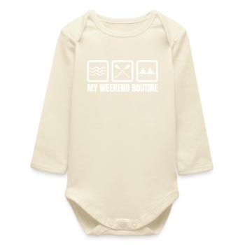 Fun Rowers Weekend - Baby Organic Long-Sleeved Bodysuit - soft Ecru - Front