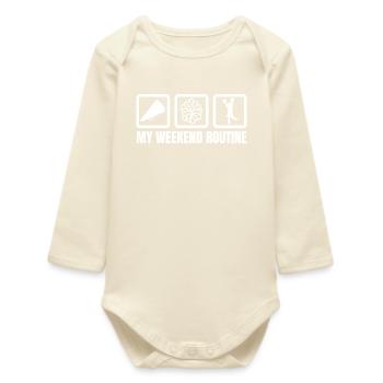 My Weekend Routine - Baby Organic Long-Sleeved Bodysuit - soft Ecru - Front