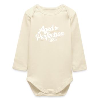 1985 Design for the 41 – For 41 years - Baby Organic Long-Sleeved Bodysuit - soft Ecru - Front
