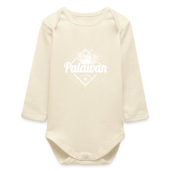 Palawan Insel auf Philippinen Kokosnuss Souvenir - Body bébé manches longues biologique - écru doux - Devant