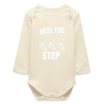 Heel Toe Step Tap Dance Dancer - Baby Organic Long-Sleeved Bodysuit - soft Ecru - Front