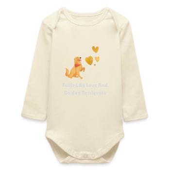 Angetrieben von Liebe und Golden Retrievern - Baby Organic Langarmbody - Natur - Vorne