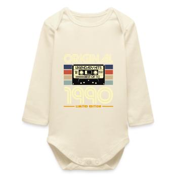 Original 1990 Heritage Cassette - Baby Organic Long-Sleeved Bodysuit - soft Ecru - Front